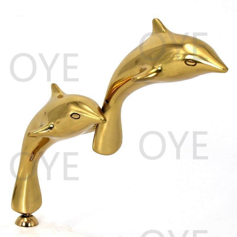 海豚摆件黄铜创意摆件装饰家居黄铜客厅立体电视柜桌面摆设白底实物图