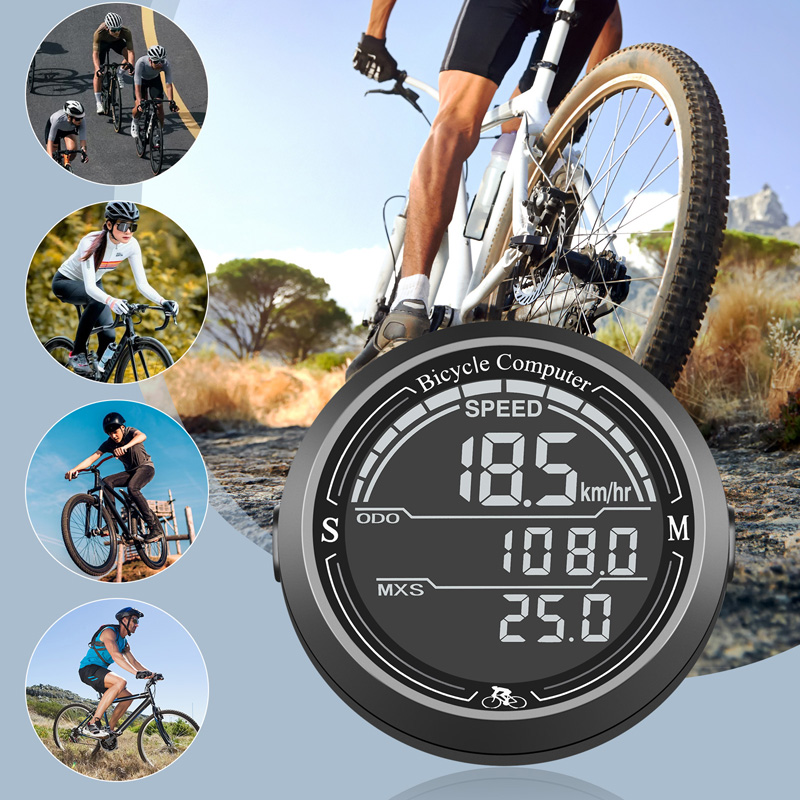 889-2 Circular bicycle wired speedometer, waterproof back, luminous speedometer, mountain bike speedometer, large screen odometer, speedometer Item Picture