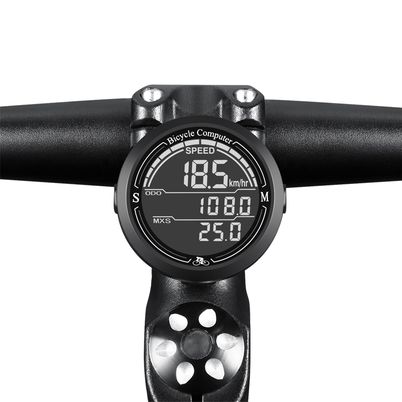 889-2 Circular bicycle wired speedometer, waterproof back, luminous speedometer, mountain bike speedometer, large screen odometer, speedometer details Picture