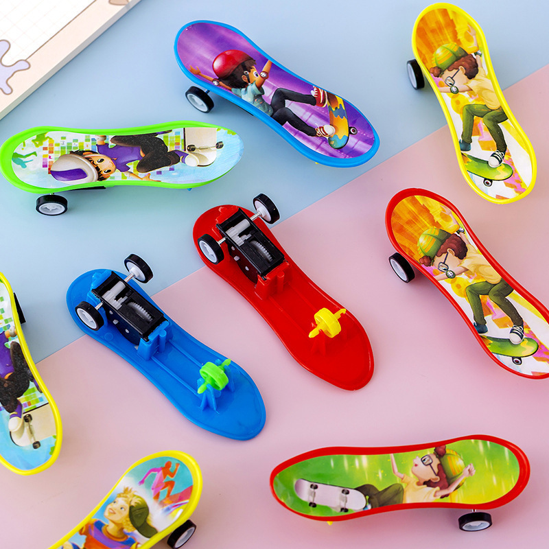 Wholesale mini rebound car, children's cartoon mini inertial rebound finger skateboard toy car, boys' toys Specification image