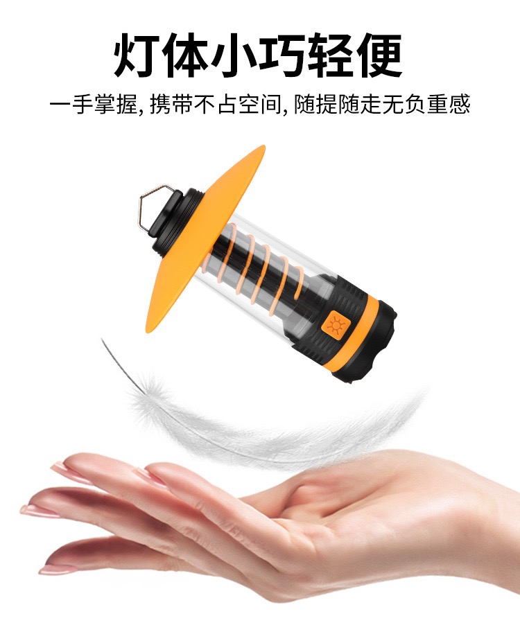 多功能露营氛围灯便携式应急灯USB充电工作灯暖光氛围灯复古露营灯暖光氛围帐篷灯强光手电筒5863露营灯详情3
