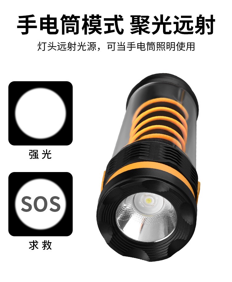 多功能露营氛围灯便携式应急灯USB充电工作灯暖光氛围灯复古露营灯暖光氛围帐篷灯强光手电筒5863露营灯详情2
