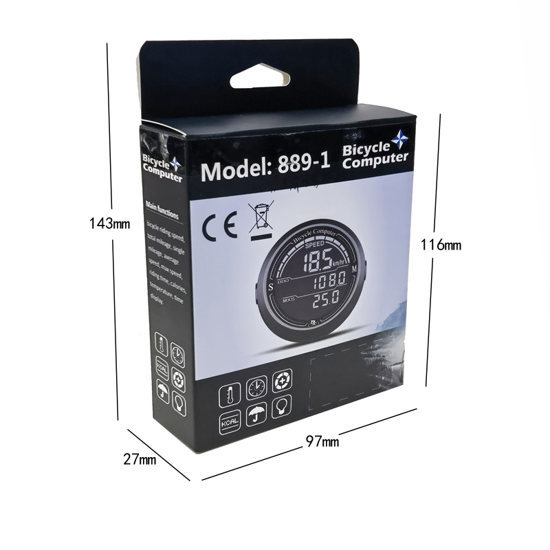 889-2 Circular bicycle wired speedometer, waterproof back, luminous speedometer, mountain bike speedometer, large screen odometer, speedometer pic 29