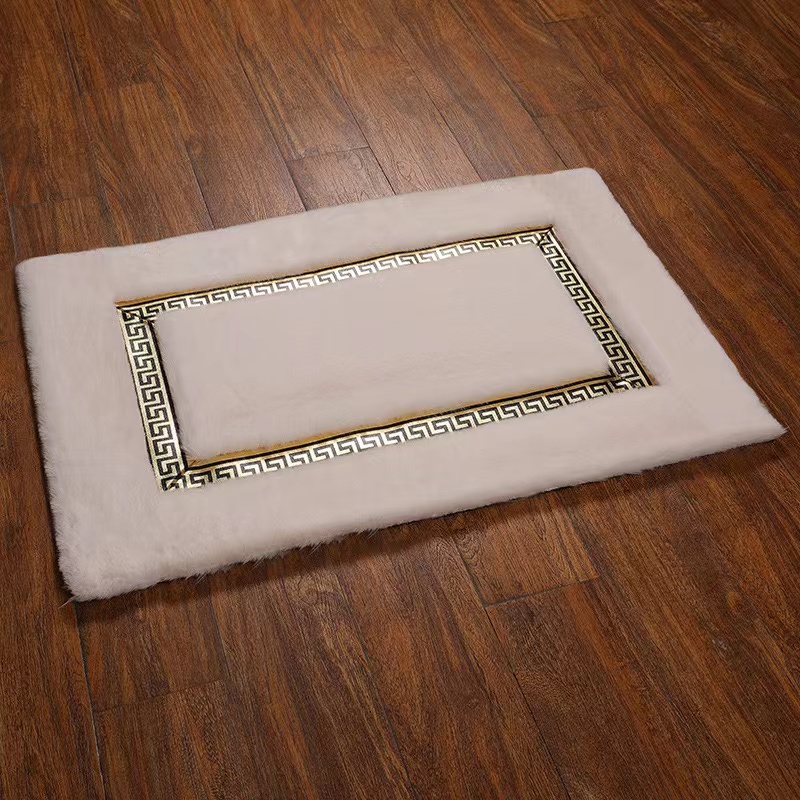 厂家直销批发轻奢高档仿兔毛地垫carpet白底实物图