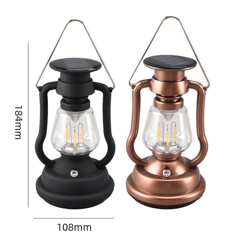 Solar-powered retro camping lantern, hand-cranked power generation portable lamp, warm light atmosphere lamp, multi-functional outdoor camping lamp, T93 camping lamp, strong flashlight, outdoor lighting lamp, outdoor camping lamp Specification image