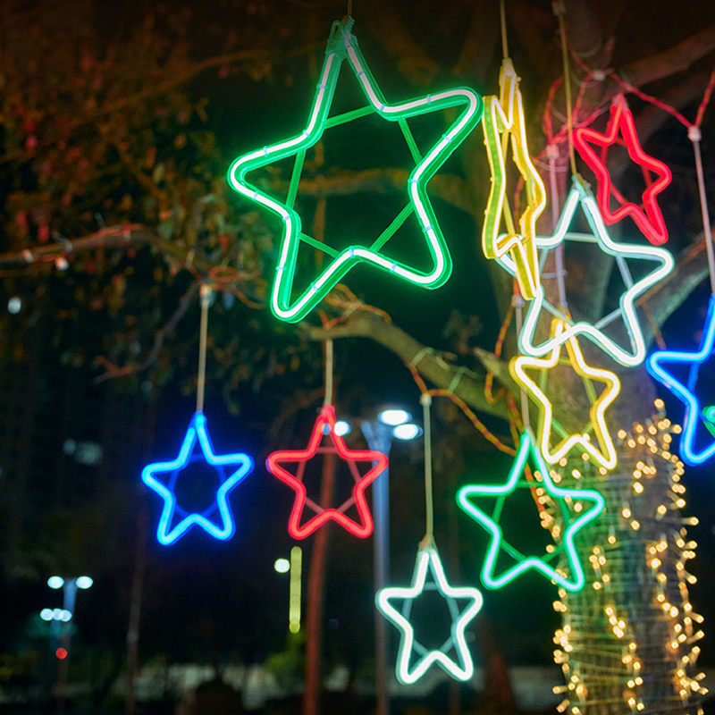 圣诞节雪花LED发光灯装饰工程亮化新年亮化挂树上户外防水雪花灯详情图3