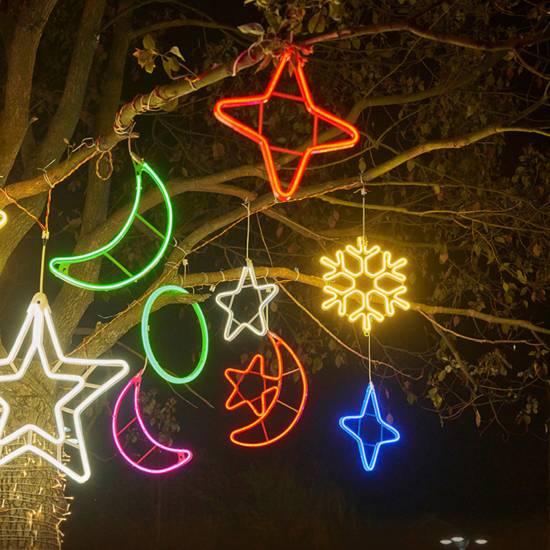 圣诞节雪花LED发光灯装饰工程亮化新年亮化挂树上户外防水雪花灯详情图4