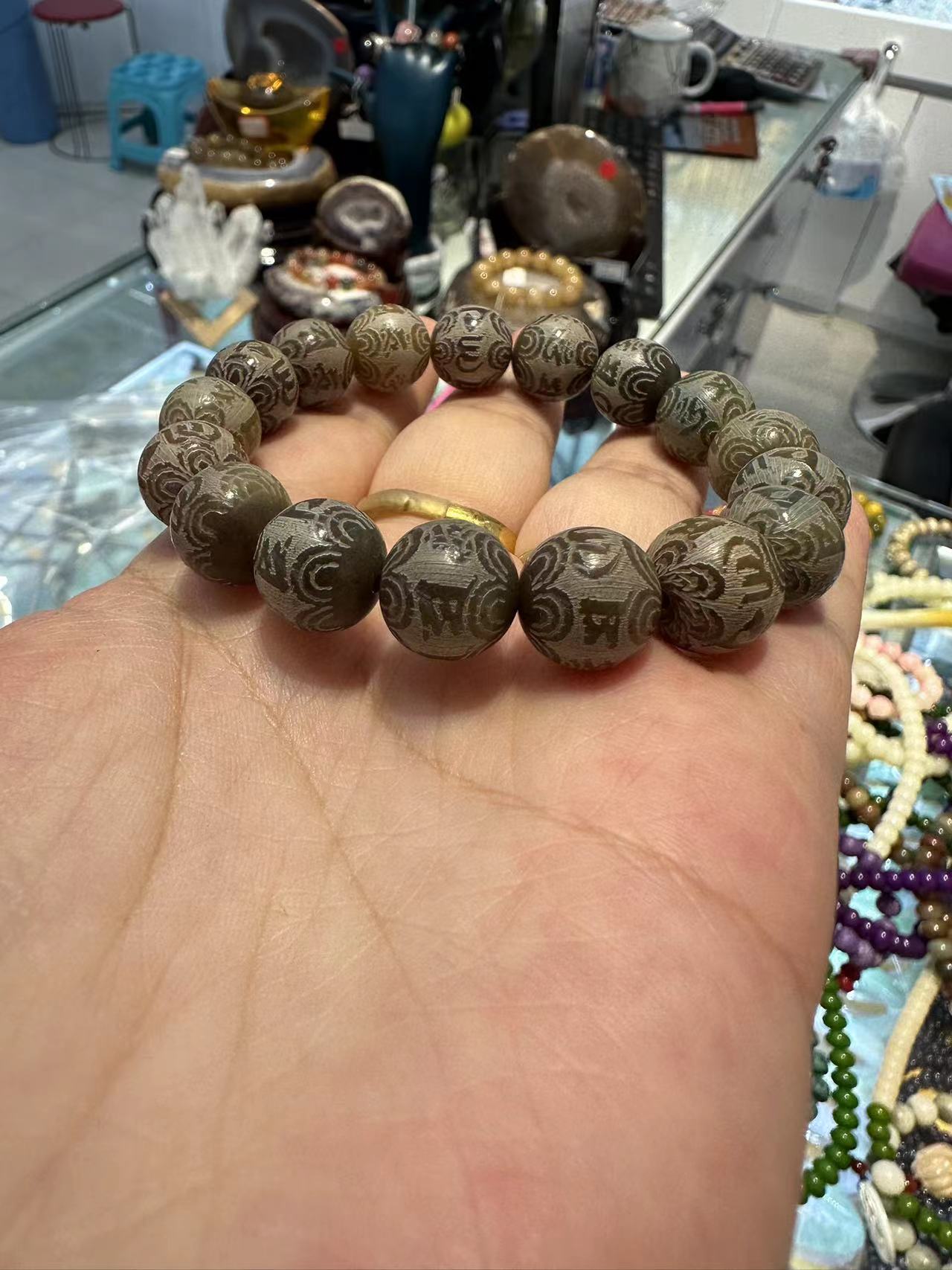 Bodhi seed bracelet, playable cultural and artistic bracelet, jade jewelry, gifts for father, boyfriend, husband, 3 Item Picture