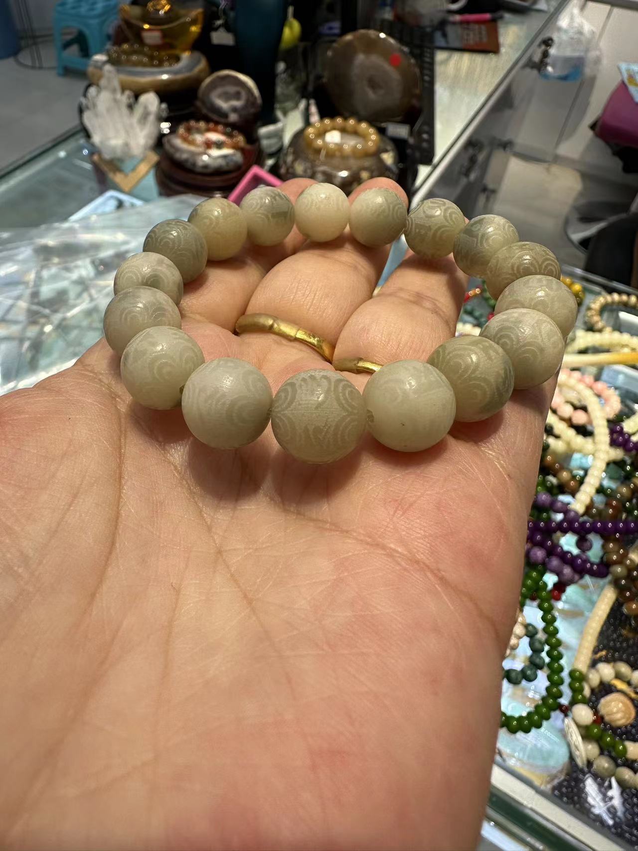 Bodhi seed bracelet, playable cultural and artistic bracelet, jade jewelry, gifts for father, boyfriend, husband, 6 Item Picture