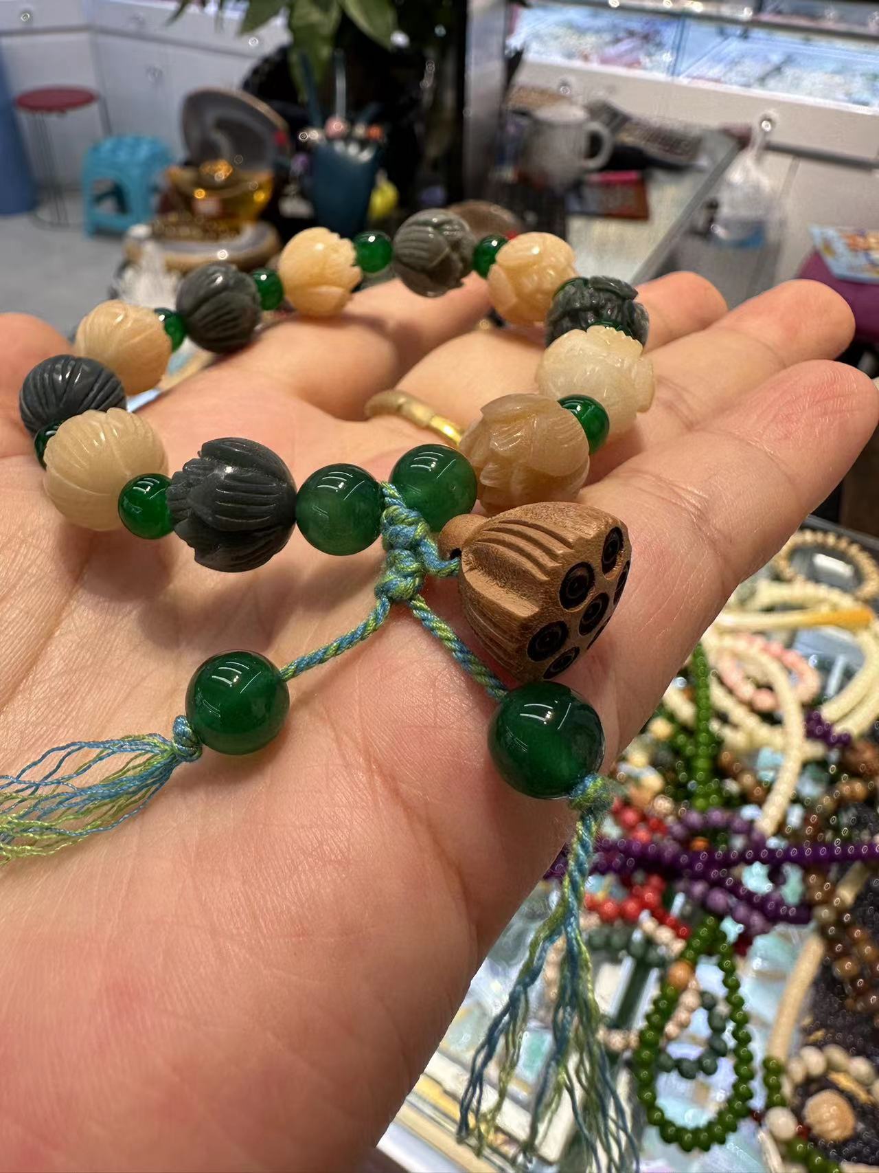 Bodhi seed bracelet, playable cultural and artistic bracelet, jade jewelry, gifts for father, boyfriend, husband, 4 Item Picture