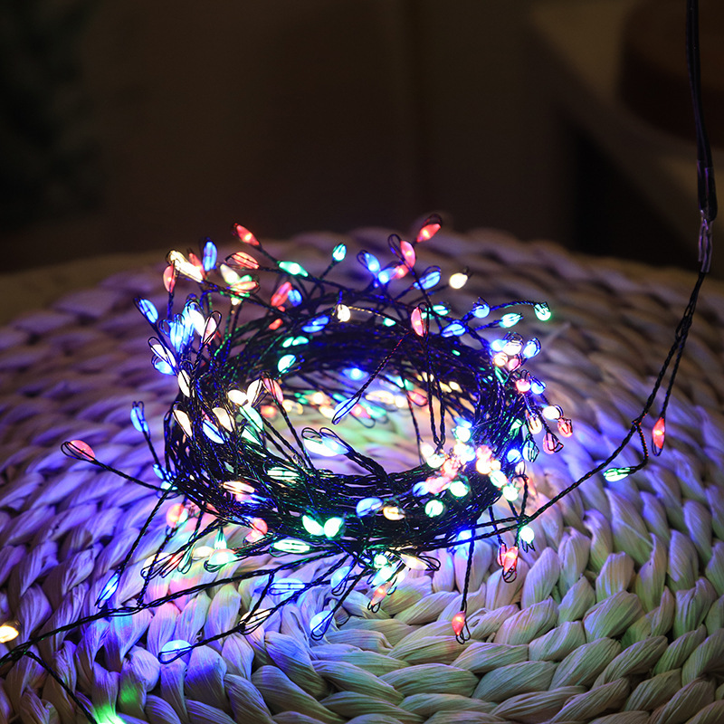 鞭炮铜线灯串庭院花园节日装饰蜈蚣脚铜线灯串圣诞树装饰细节图