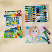 土豆猫油画棒幼儿园蜡笔儿童涂鸦丝滑画笔环保18色涂鸦厂家直供YL022-018-18