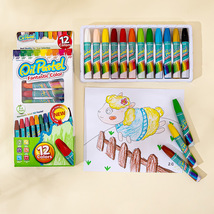 土豆猫油画棒幼儿园蜡笔儿童涂鸦丝滑画笔环保12色涂鸦厂家直供YL022-018-12