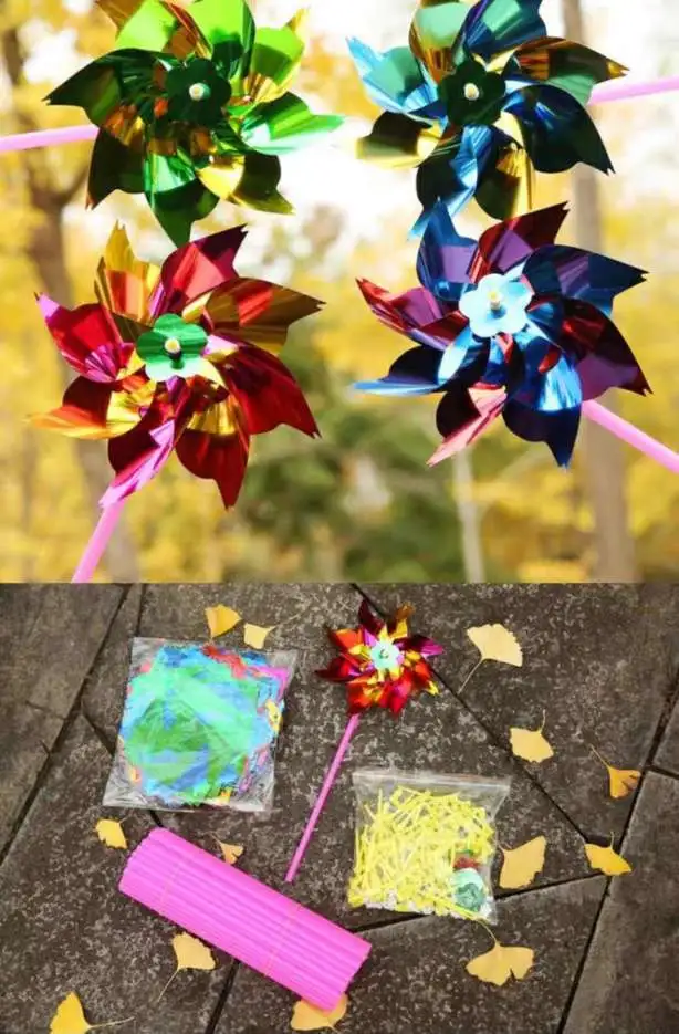 Street stall promotion of QR code small gifts, outdoor kindergarten activity gifts, plastic sheet single windmill small windmill detail image 5