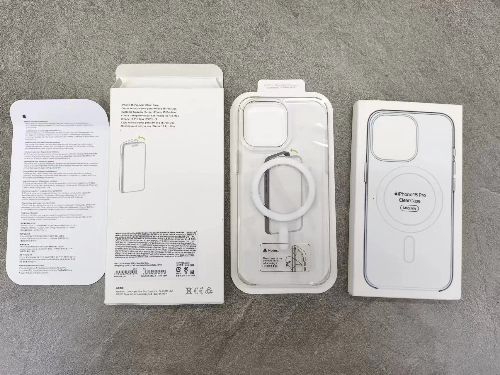 High-end transparent magnetic three-pack phone case