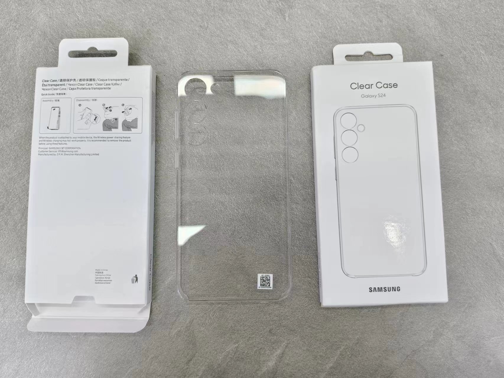 Hd transparent three-pack phone case