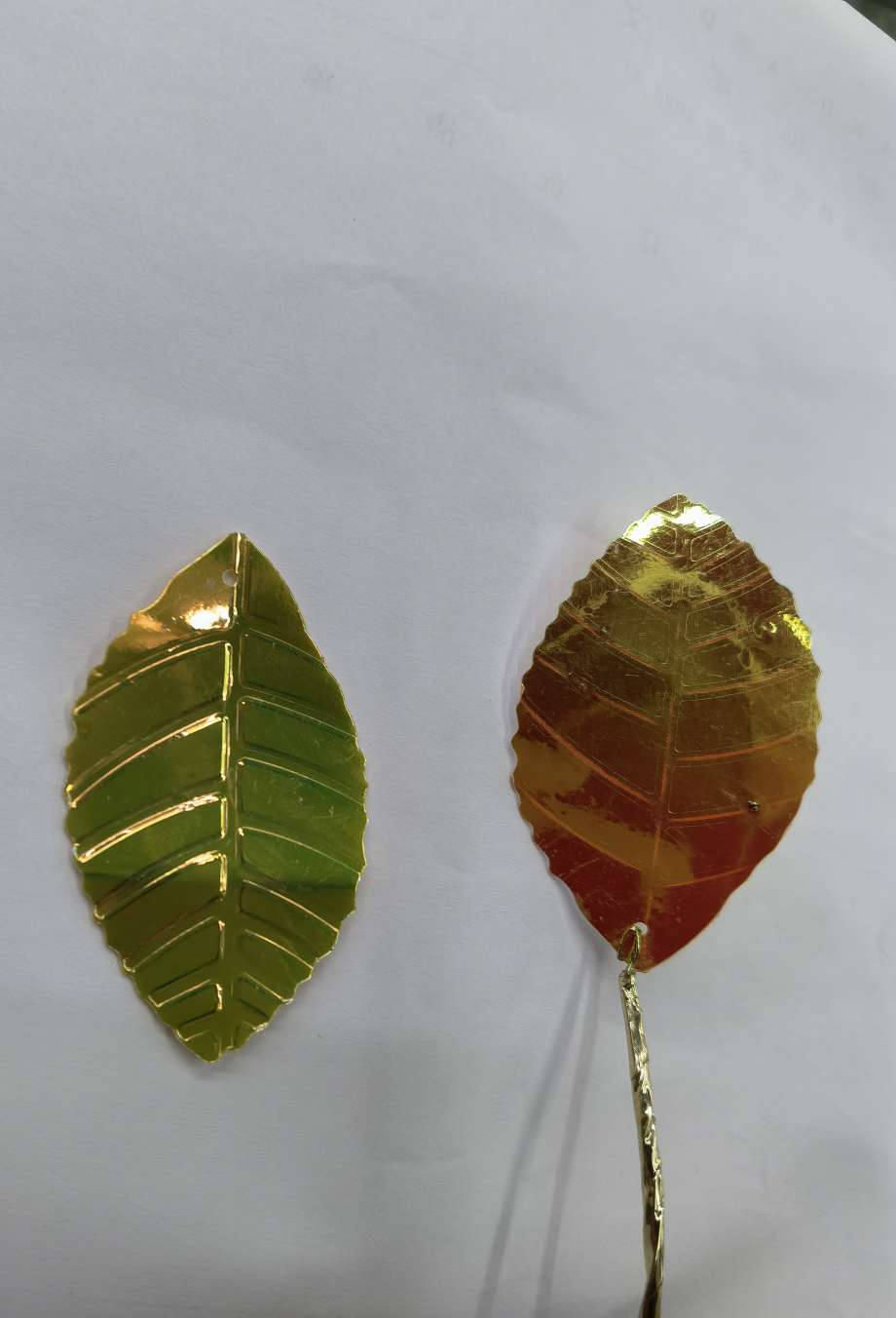 50x30mm golden leaf sequins detail image 3