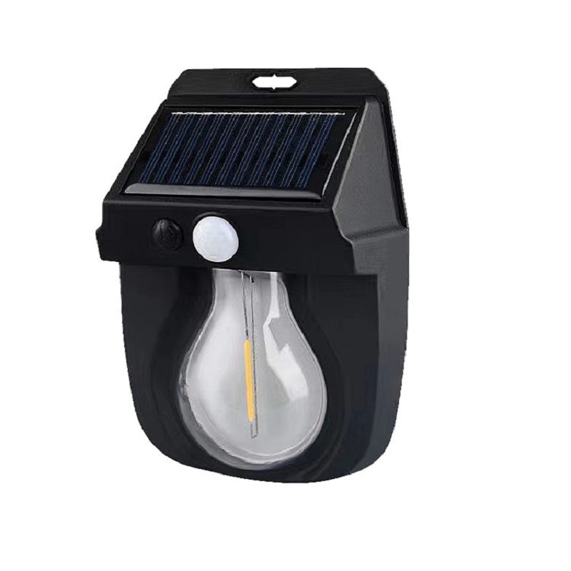 Solar outdoor wall lamps, human body sensor street lamps, tungsten filament lamps, warm atmosphere lamps, solar night lights, outdoor solar garden lamps, 118 wall lamps, villa landscape lamps, waterproof wall lamps Application Scenario