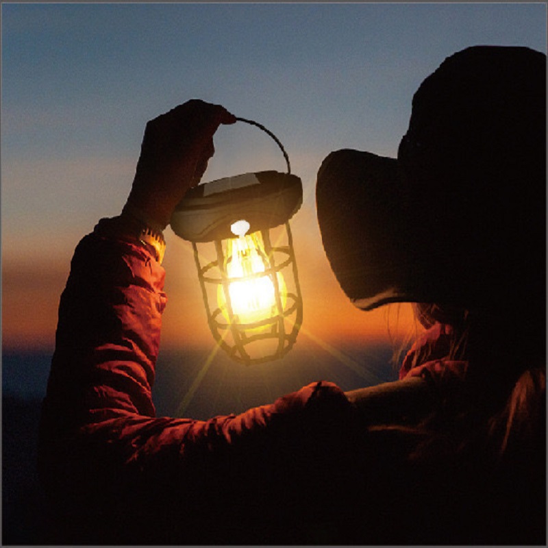 Outdoor solar-powered charging camping lamp, multi-functional portable lamp, outdoor lighting searchlight, solar-powered sensor wall lamp, retro camping lamp, T88 camping lamp, human body sensor wall lamp, outdoor waterproof camping lamp details Picture