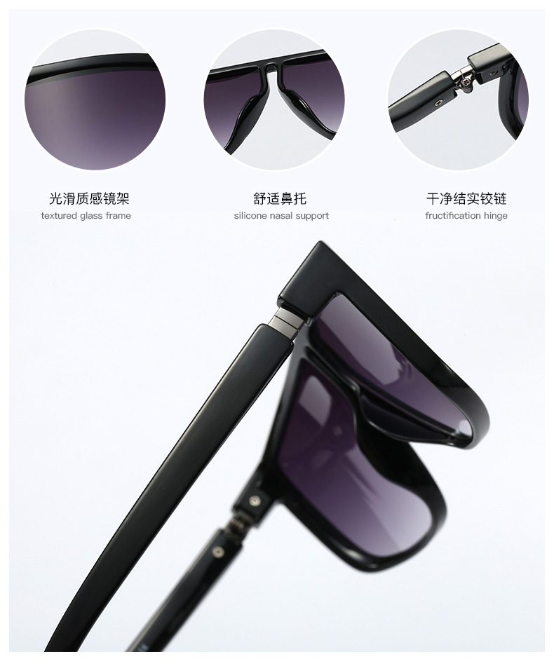 91106 潮流新款太阳镜女经典款方形大框墨镜复古男士司机开车镜详情2