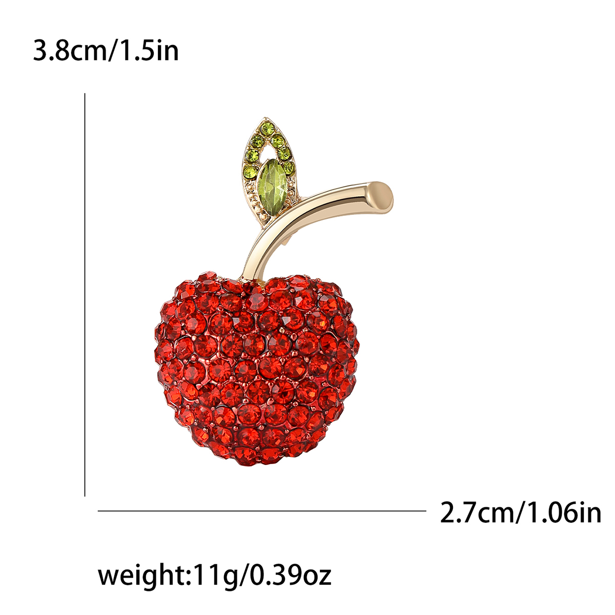 2024 Women's Classic rhinestone fruit brooch, women's fashion pin accessory, neckline design sense accessory, suit accessory, brooch badge brooch, brooch metal brooch Application Scenario