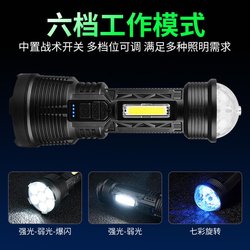 强光手电/磨烟器/神火手电筒/强光头灯/手电筒工作灯细节图