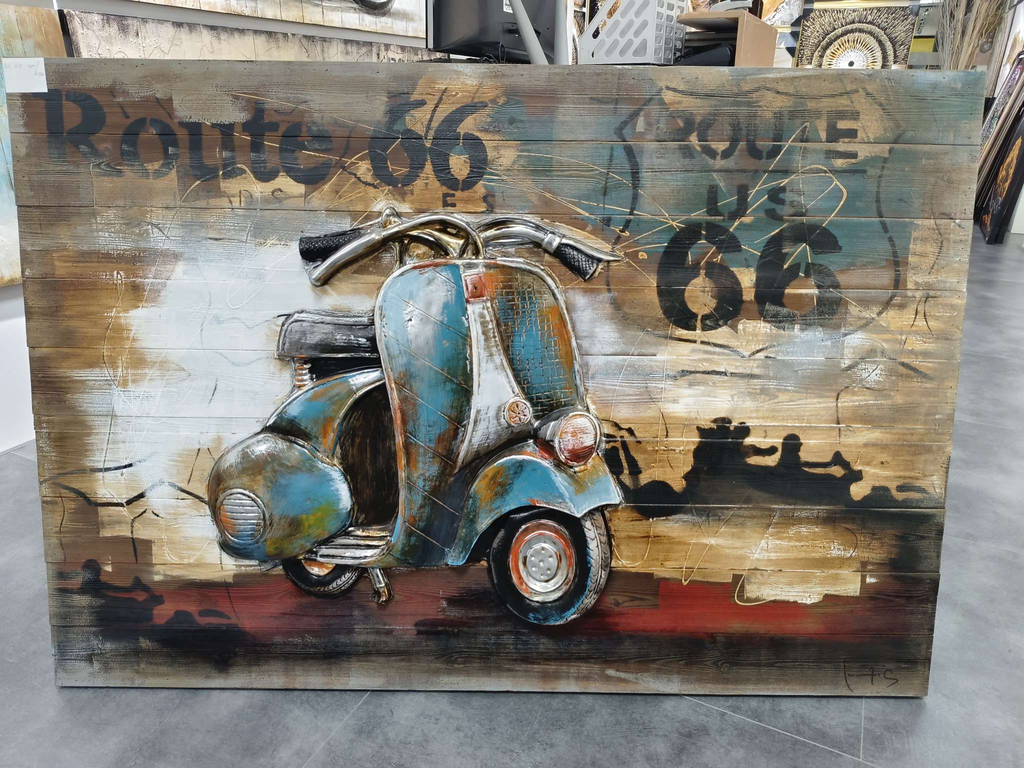 高品质纯木机车油画【可定制】详情图1