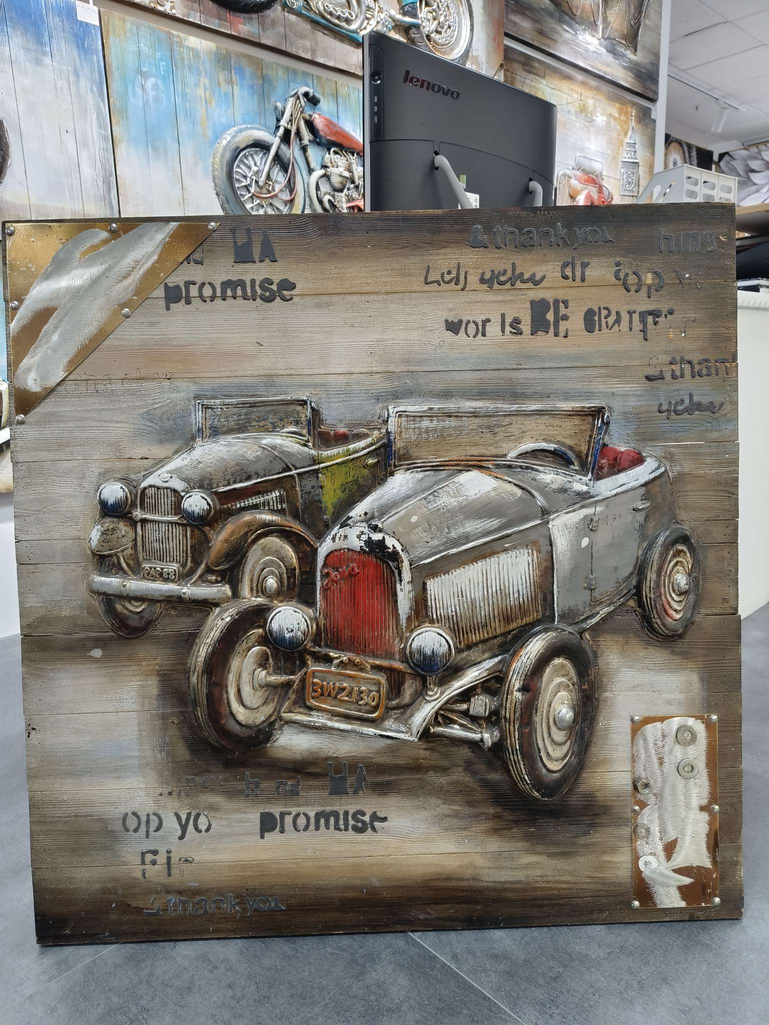 高品质纯木油画【可定制】装饰画64x134详情图1