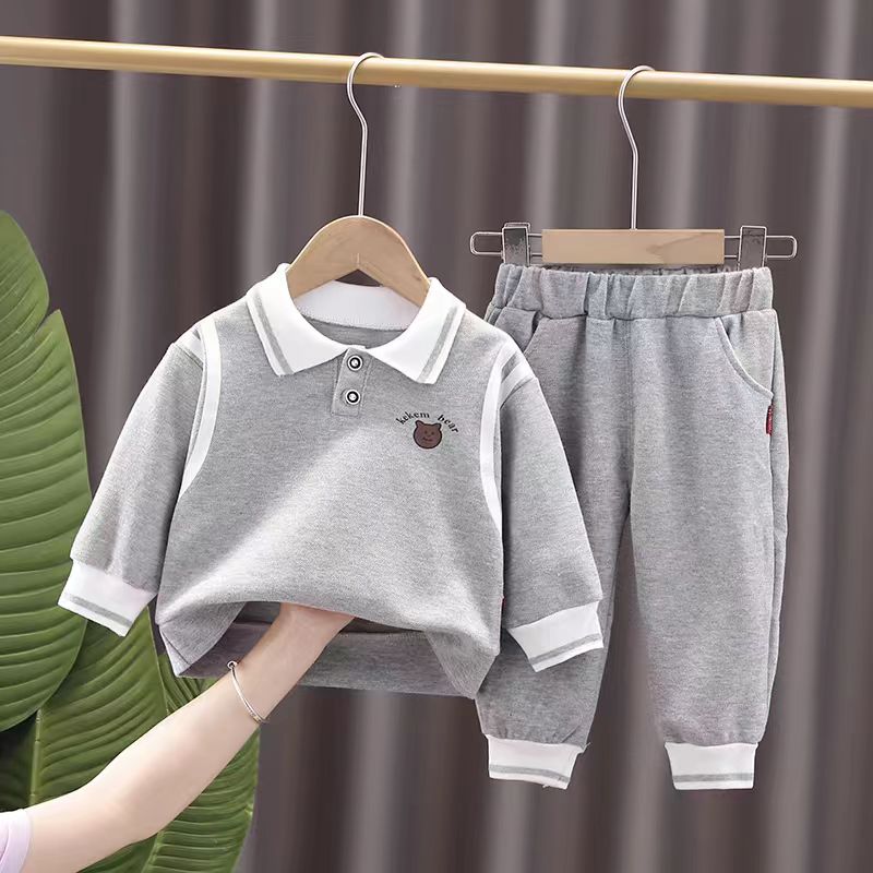 Boys' Spring Leisure Suit 2024 New Cuhk Children's Cool Fashion Hoodie Two-Piece Children's Fashion Spring Suit 5