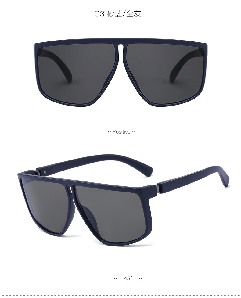 91106 潮流新款太阳镜女经典款方形大框墨镜复古男士司机开车镜详情9