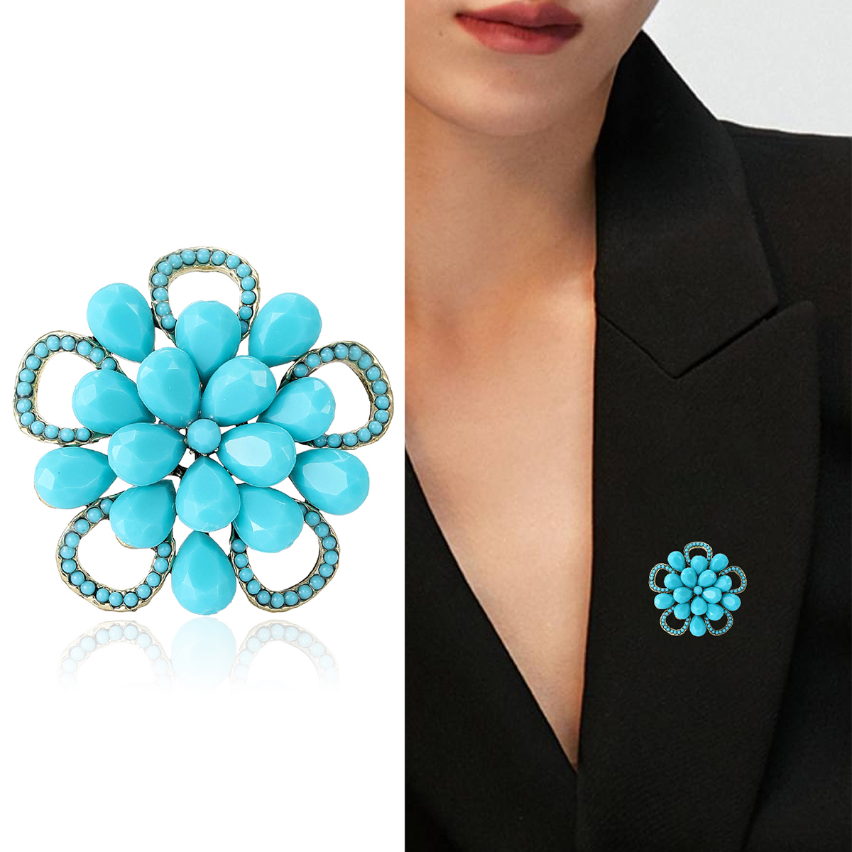 2024 Women's Classic rhinestone ethnic style brooch, women's fashion pin accessory, neckline design sense accessory, suit accessory, brooch badge brooch, brooch metal brooch