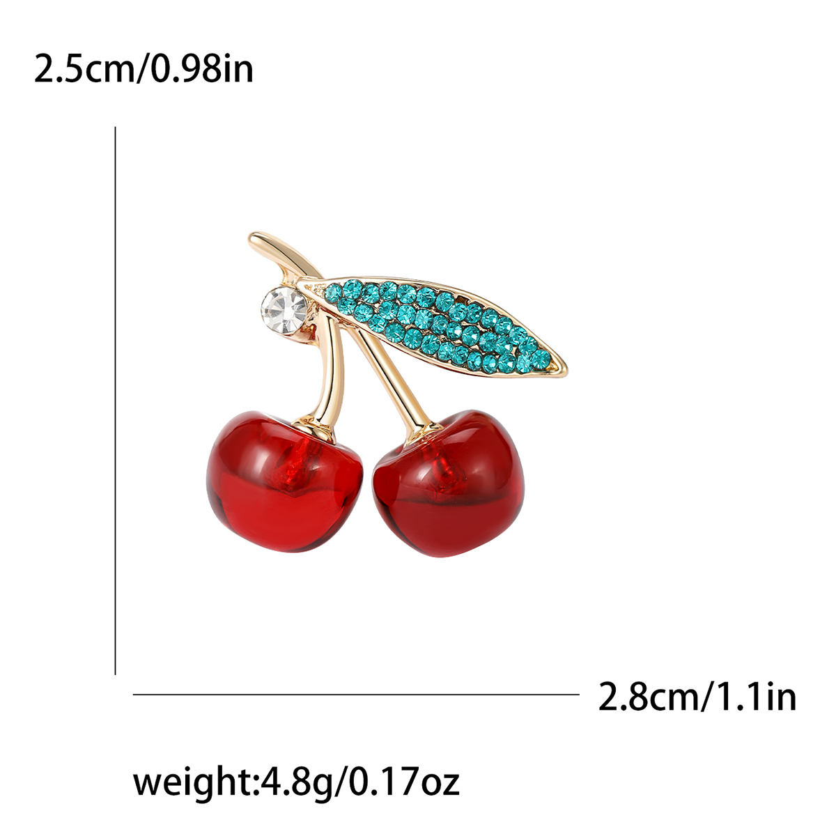 2024 New water diamond fruit brooch, women's fashion pin accessory, neckline design sense accessory, suit accessory, brooch, badge brooch, metal brooch Application Scenario