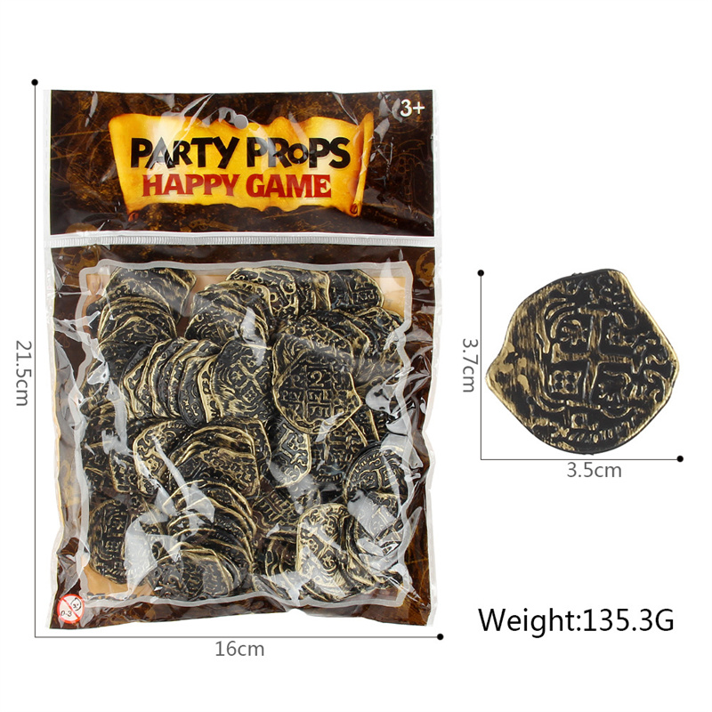 小嘟嘟XDDD-JBWJ01金色西班牙银色罗马 海盗金币派对装饰嘉年华狂欢节游戏道具详情5