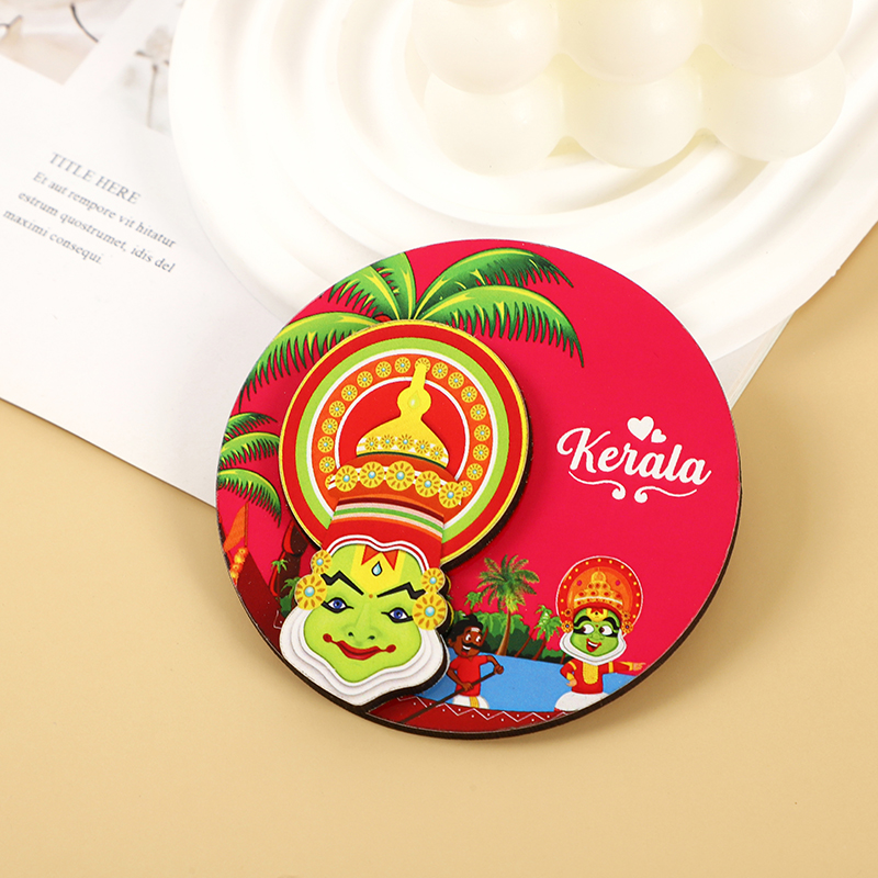 Cross-border INDIA tourist attractions refrigerator stickers MDF density board refrigerator stickers multi-layer wooden refrigerator stickers Application Scenario