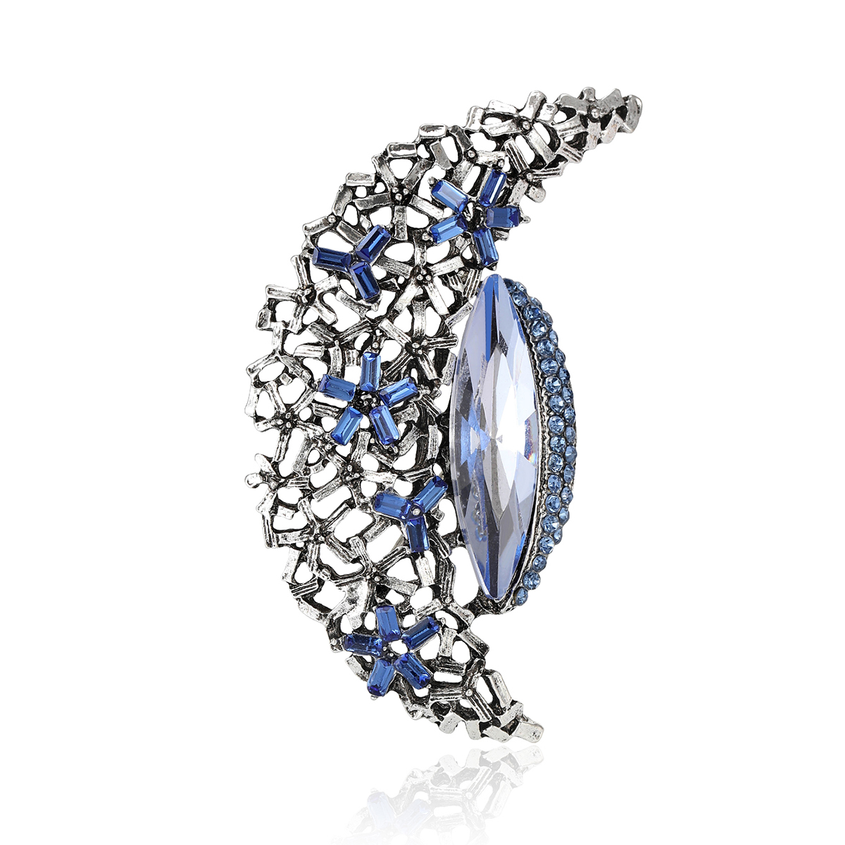 2024 Ziyang New glass brooch, women's fashion pin accessory, neckline design sense accessory, suit accessory, brooch, badge brooch, metal brooch Item Picture