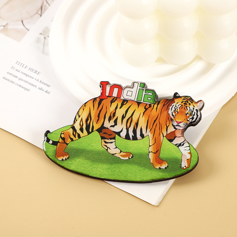Cross-border INDIA tourist attractions refrigerator stickers MDF density board refrigerator stickers multi-layer wooden refrigerator stickers Item Picture