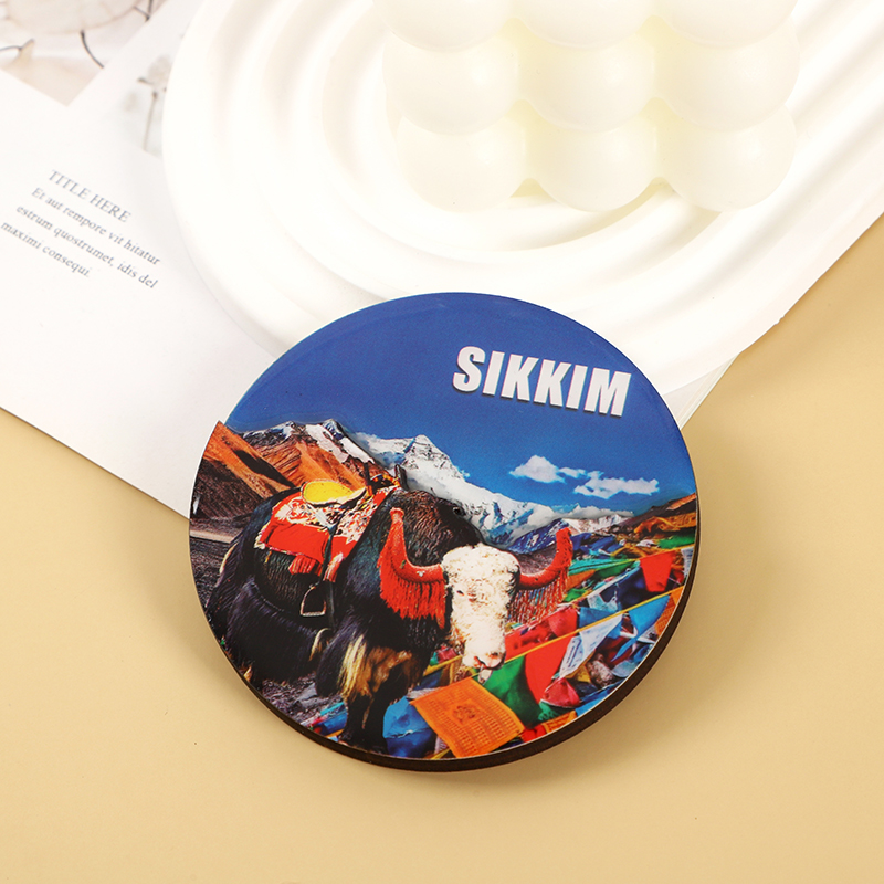 Cross-border INDIA tourist attractions refrigerator stickers MDF density board refrigerator stickers multi-layer wooden refrigerator stickers details Picture