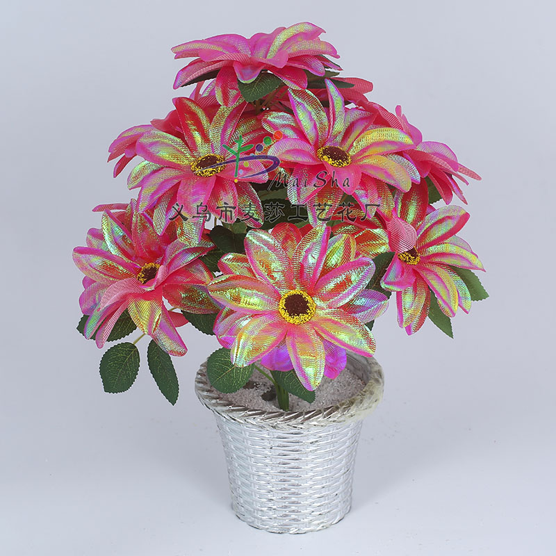 MS-045麦莎花片清明花扫墓花祭祀花公墓插花仿真花假花幻彩布小七角百合