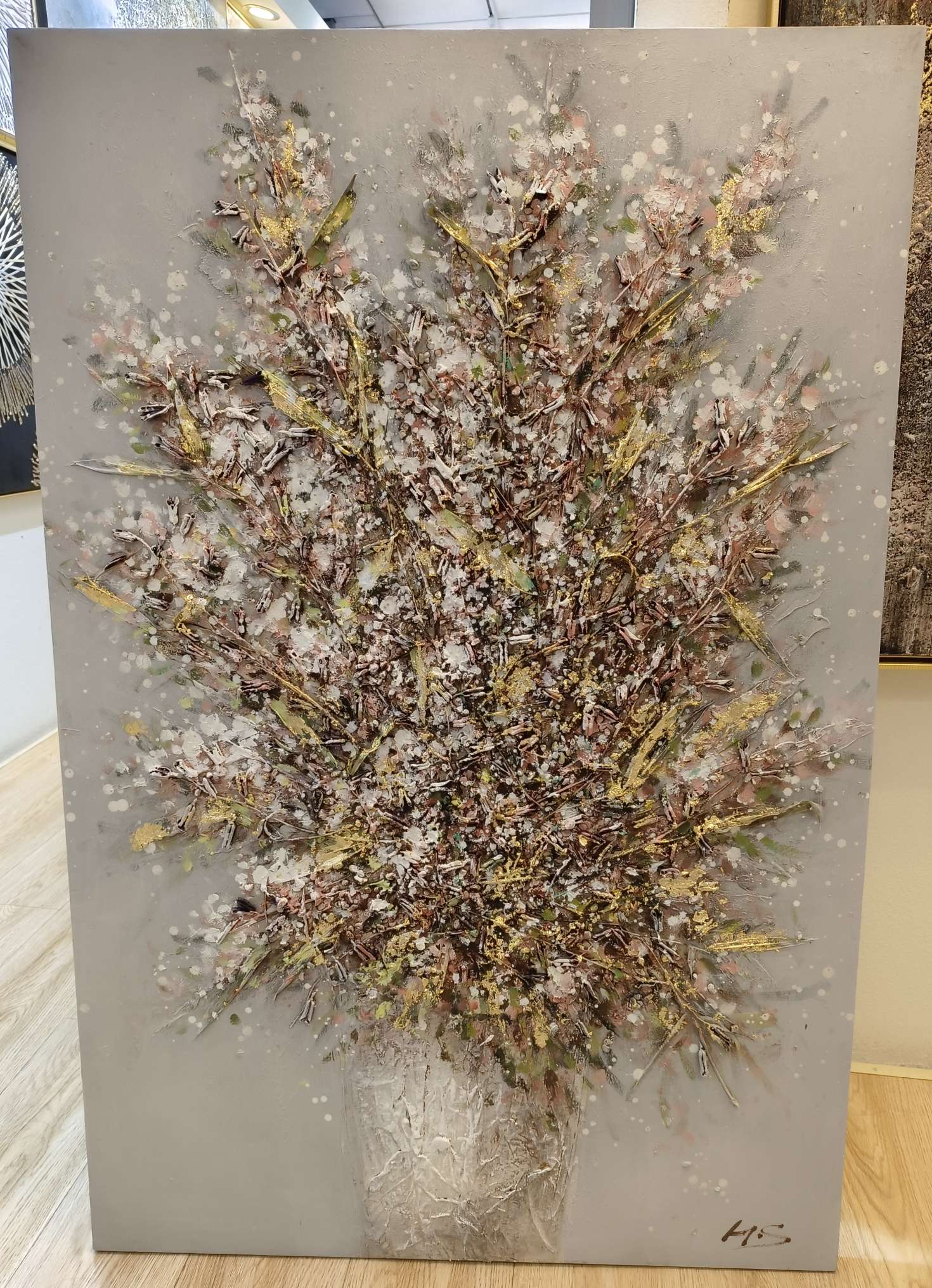 高品质布底油画【可定制】画瓶油画详情图1