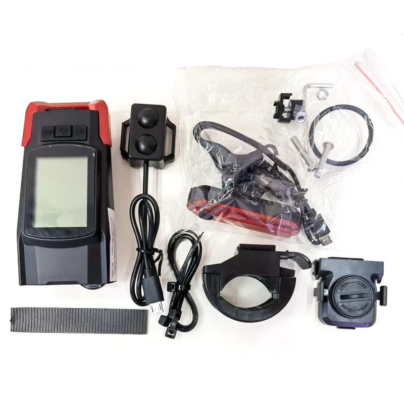 BK-1920+056 bicycle light set, charging bicycle headlight and taillight set, wireless meter, bicycle electronic horn light, bell, night riding light, cycling equipment Specification image
