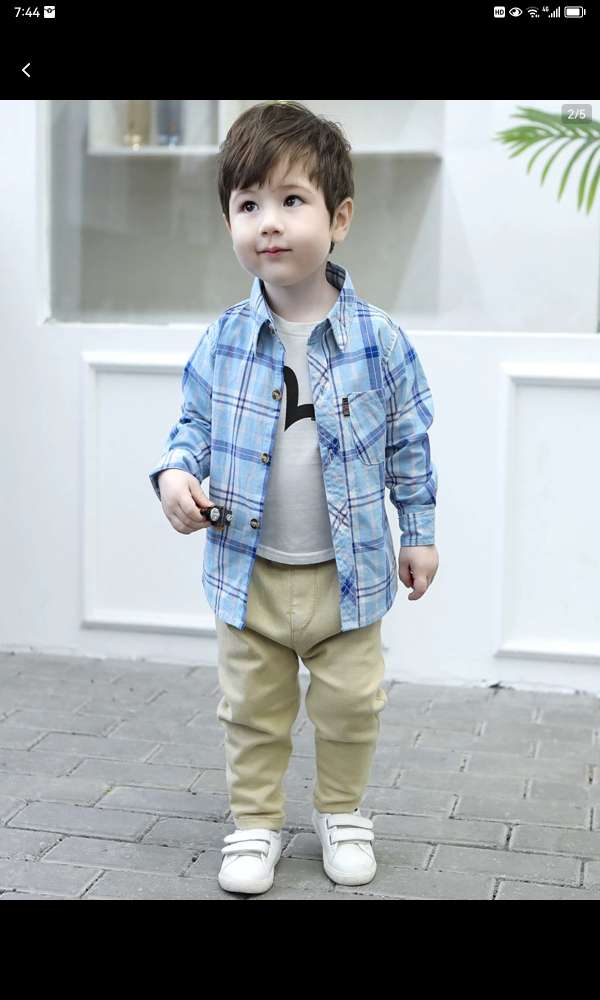 Boys' Short-Sleeved Polo Shirt T-Shirt Stylish Handsome Tide 2024 Summer New Children's Half-Sleeved Summer Children's Summer Dress T17 details Picture