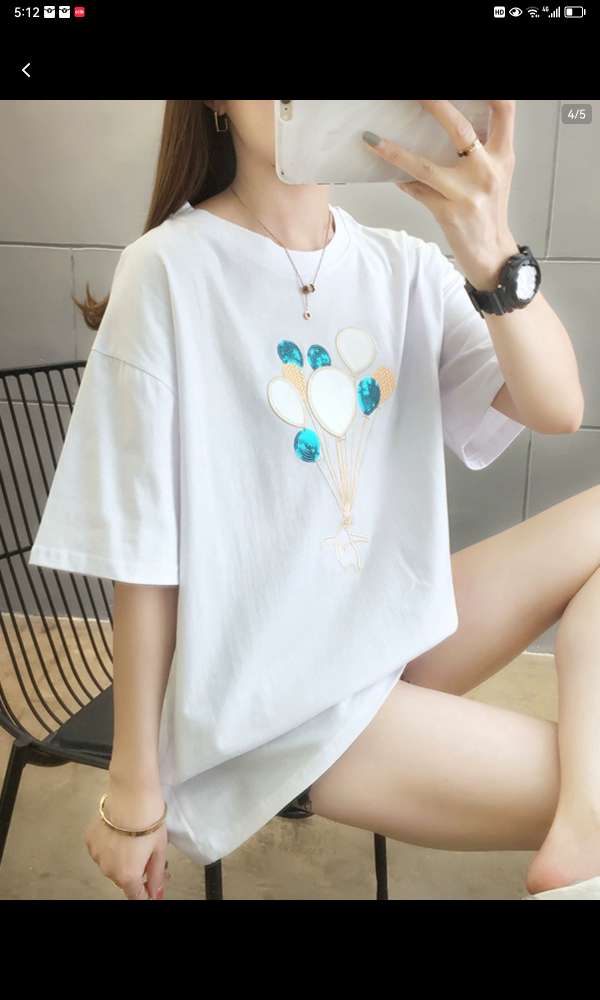 Cotton Short Sleeve T-Shirt Women's White Half Sleeve T-Shirt Summer Dress 2024 New Korean Version Of Loose Women's Summer Top 3