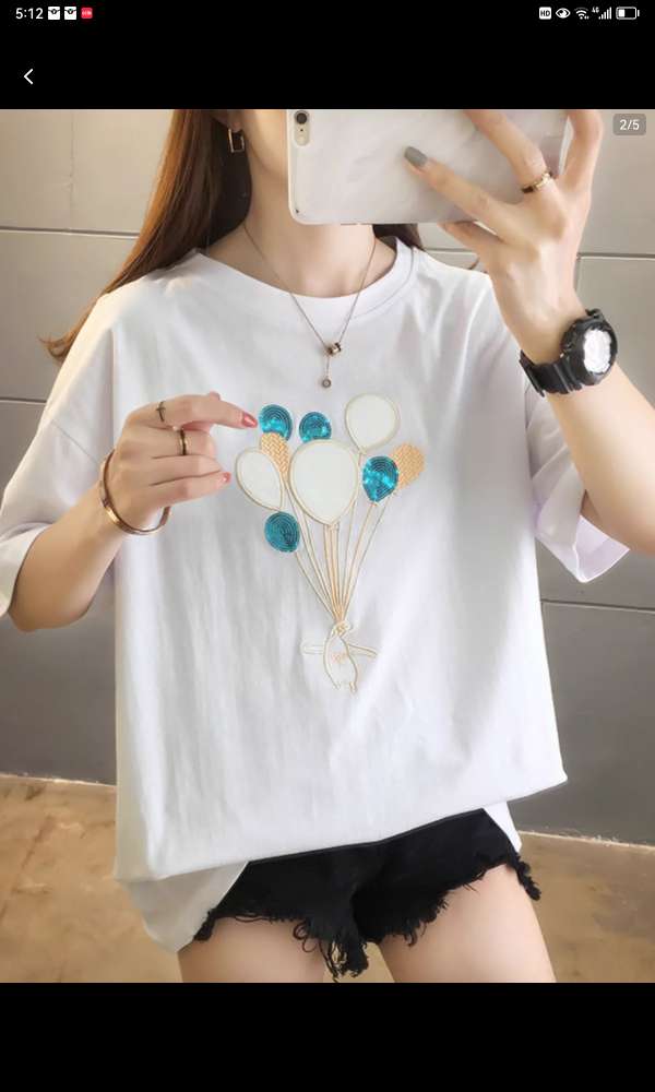 Cotton Short-Sleeved T-Shirt Women's White Half-Sleeved T-Shirt Summer Dress 2024 New Korean Version Of Loose Women's Summer Top 5