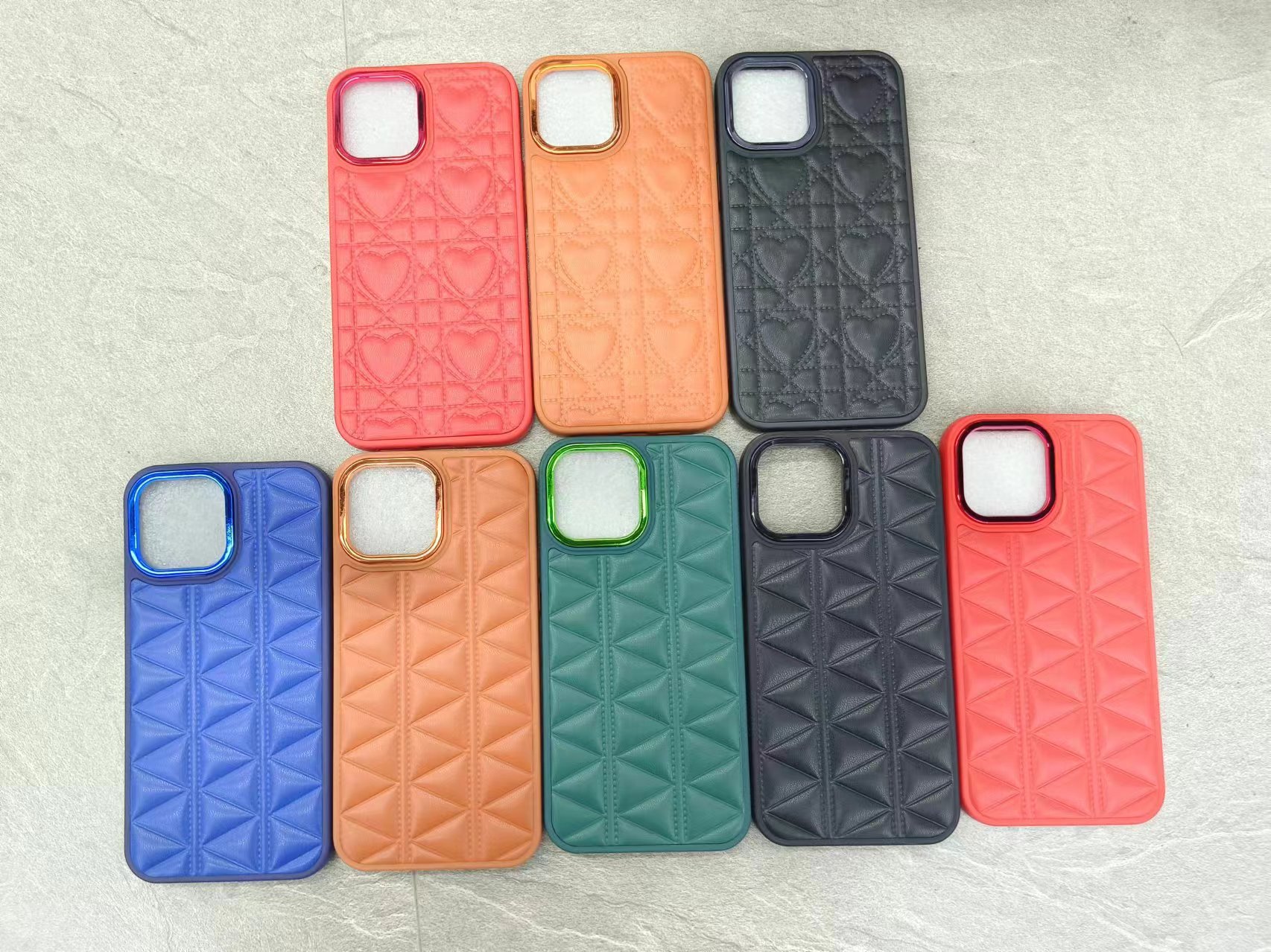 Electroplated Lens Frame Leather Phone Case