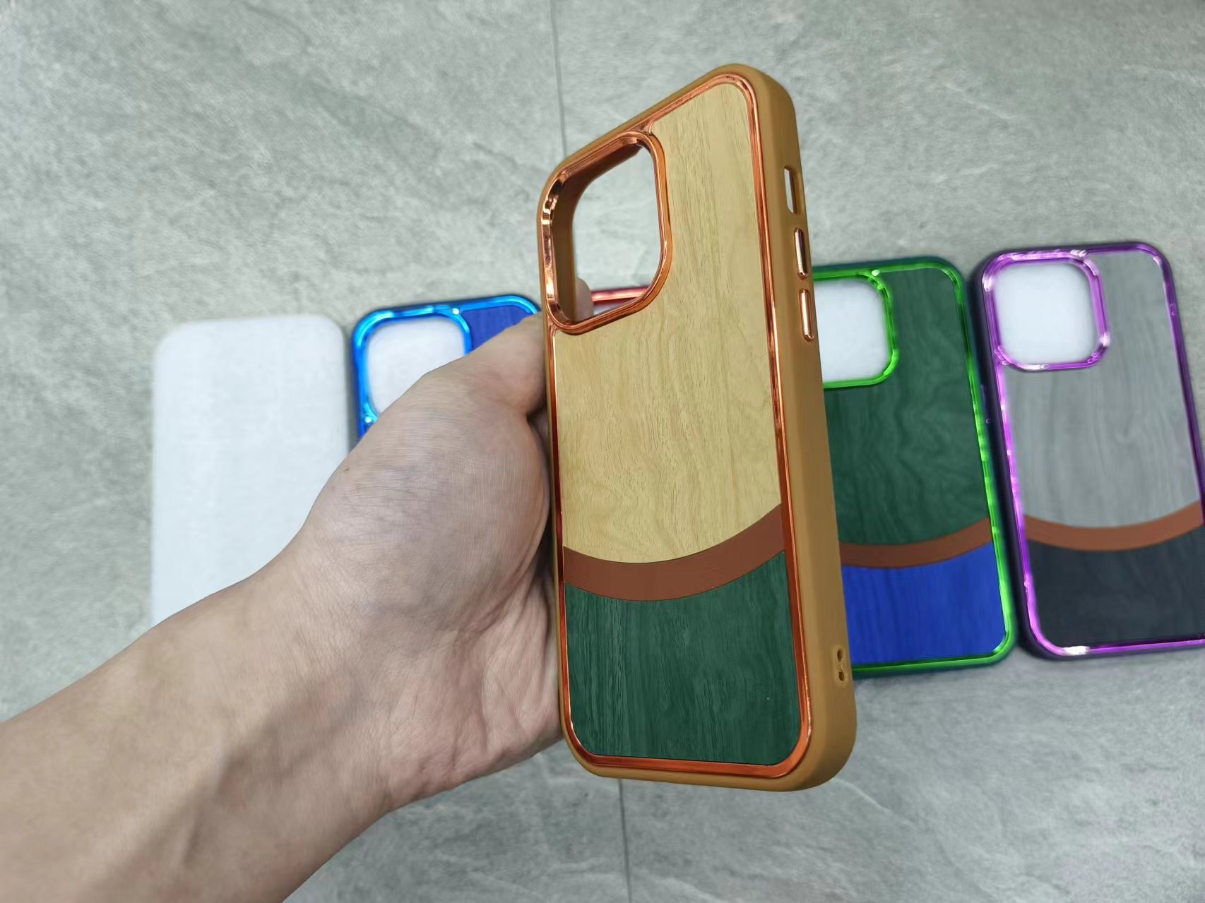 Wood Veneer Electroplated Mobile Phone Case Application Scenario