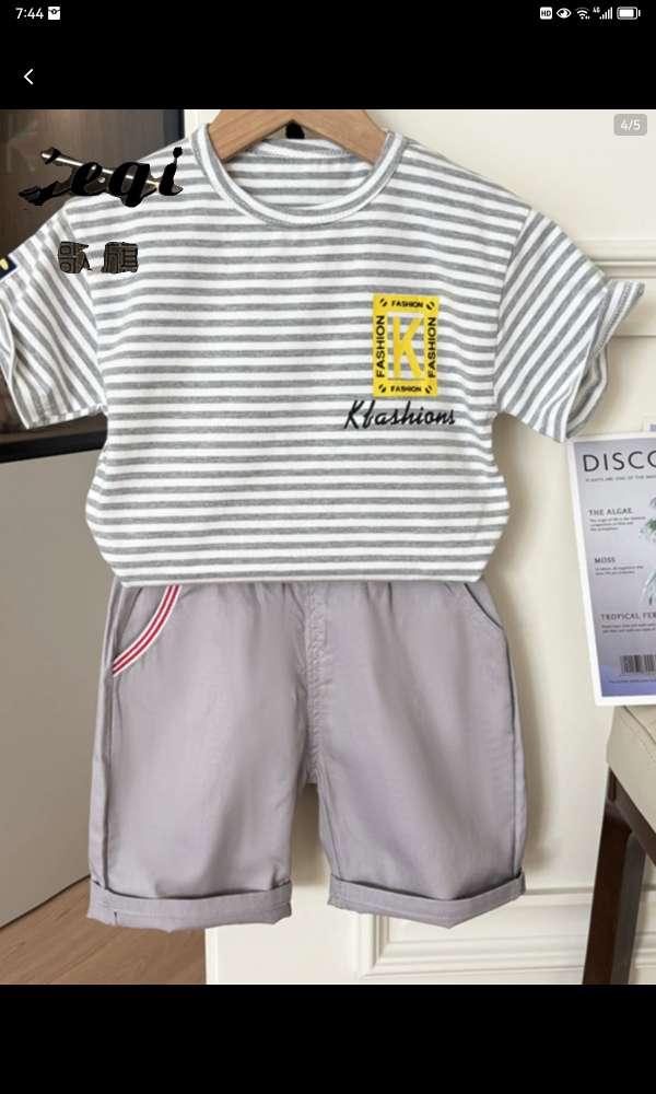 Boys' Short-Sleeved Polo Shirt T-Shirt Stylish Handsome Tide 2024 Summer New Children's Half-Sleeved Summer Children's Summer Dress T19 details Picture