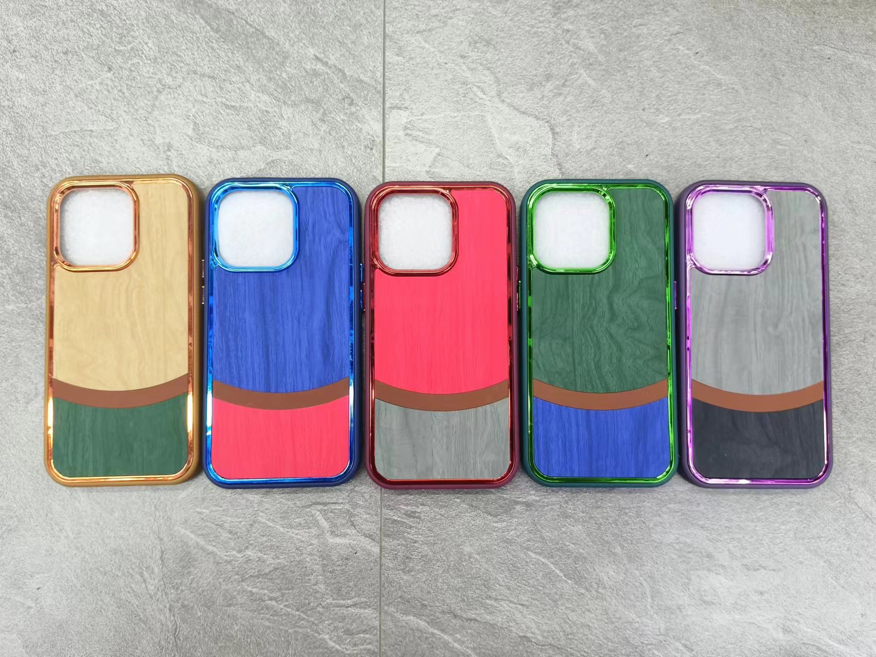 Wood Veneer Electroplated Mobile Phone Case