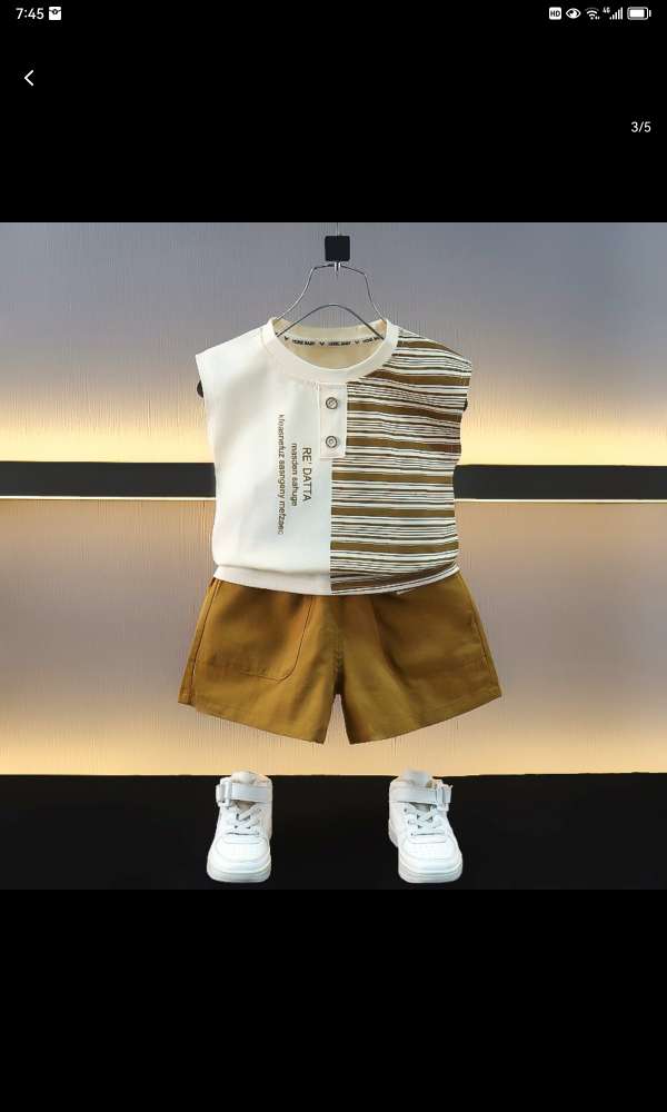 Boys' Short-Sleeved Polo Shirt T-Shirt Stylish Handsome Tide 2024 Summer New Children's Half-Sleeved Summer Children's Summer Dress T12