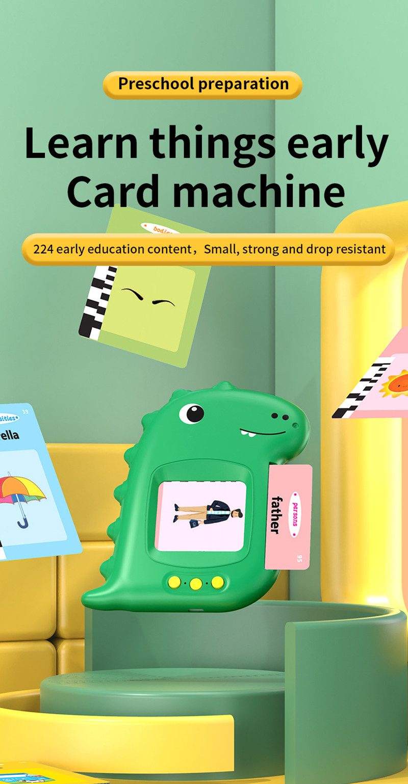 新款儿童益智玩具启蒙早教机恐龙卡片机插卡机学生学习机英语阿拉伯语等小语种详情1