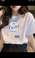 纯棉短袖t恤女白色半袖体恤夏装印花常规2024年新款韩版宽松女士夏季上衣24产品图